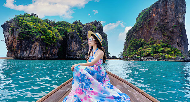 beautiful girl sitting boat