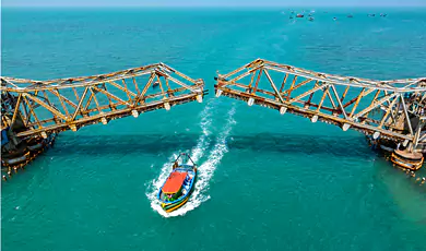 glass boat ride at pamban bridge