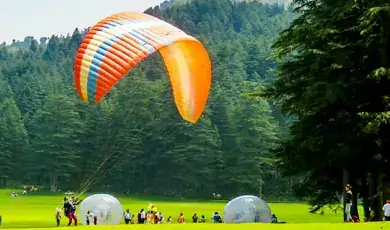 Paragliding at Khajjiar Lake