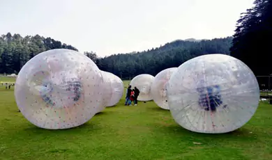 Zorbing at Khajjiar Lake